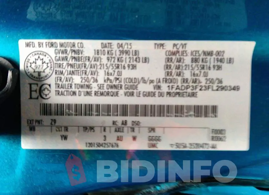 1FADP3F23FL290349 Photo# 9
