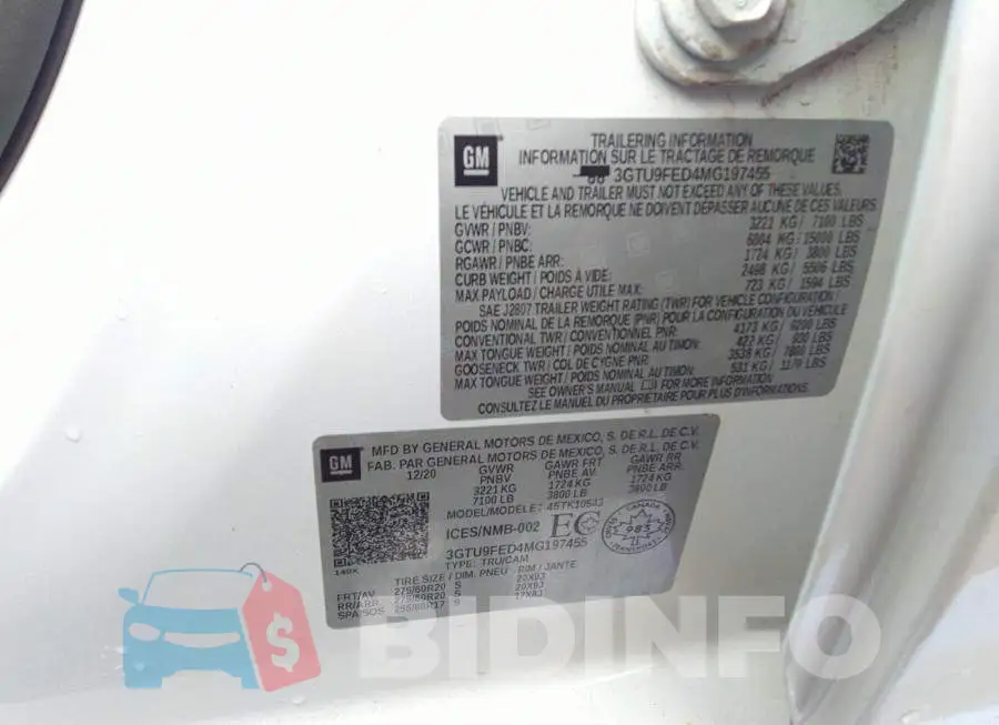 3GTU9FED4MG197455 Photo# 9