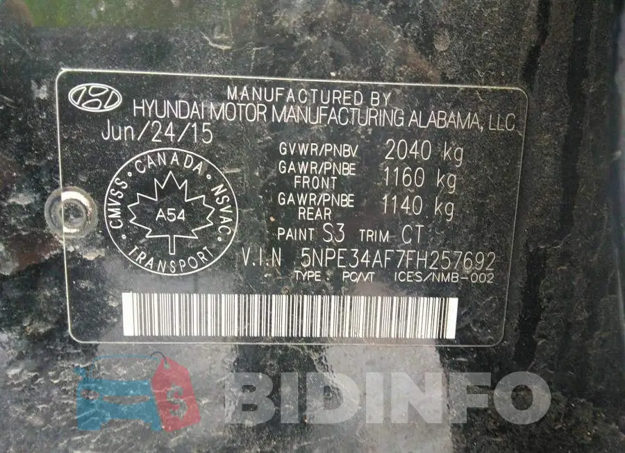 5NPE34AF7FH257692 Photo# 9