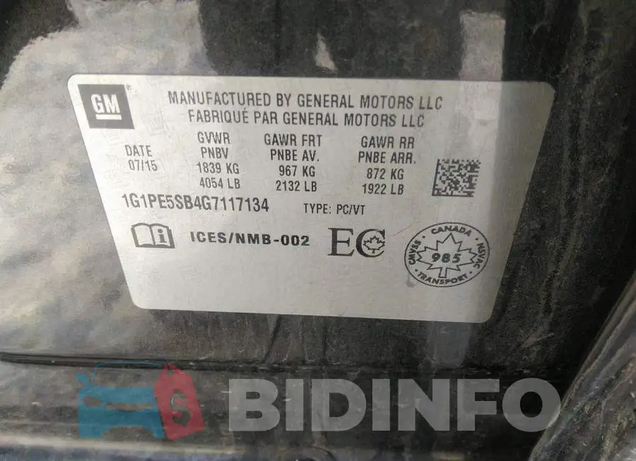 1G1PE5SB4G7117134 Photo# 9