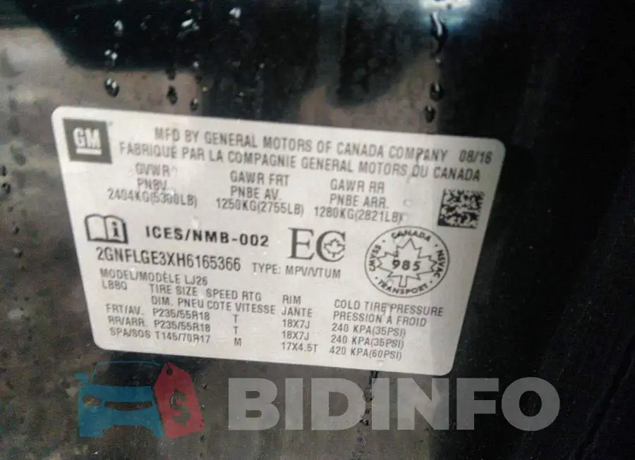 2GNFLGE3XH6165366 Photo# 9