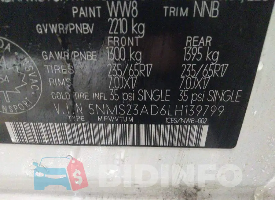 5NMS23AD6LH139799 Photo# 9