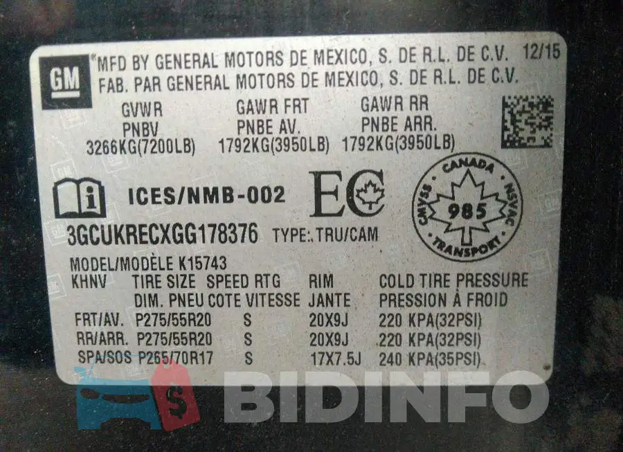 3GCUKRECXGG178376 Photo# 9