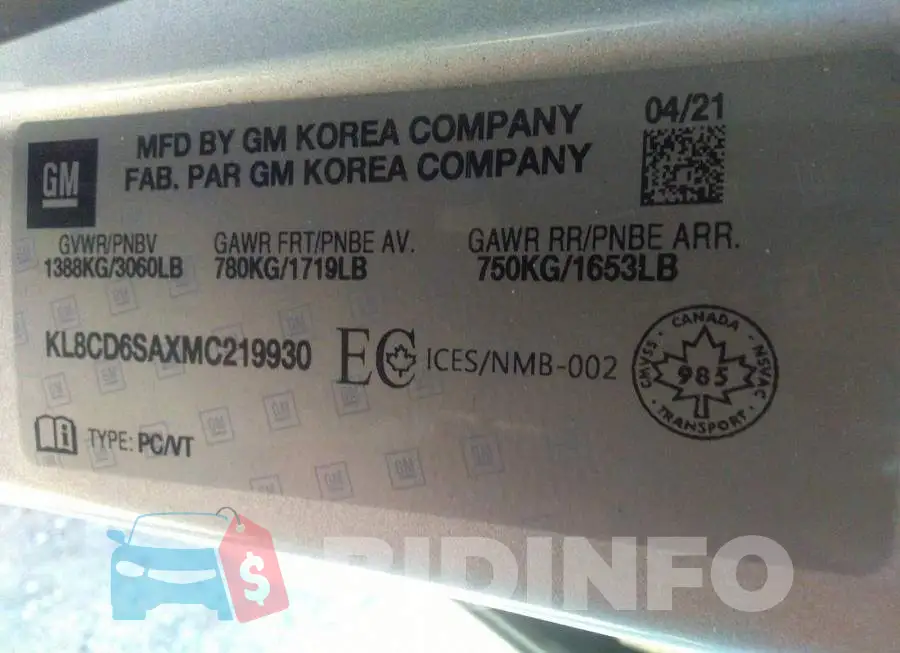 KL8CD6SAXMC219930 Photo# 9