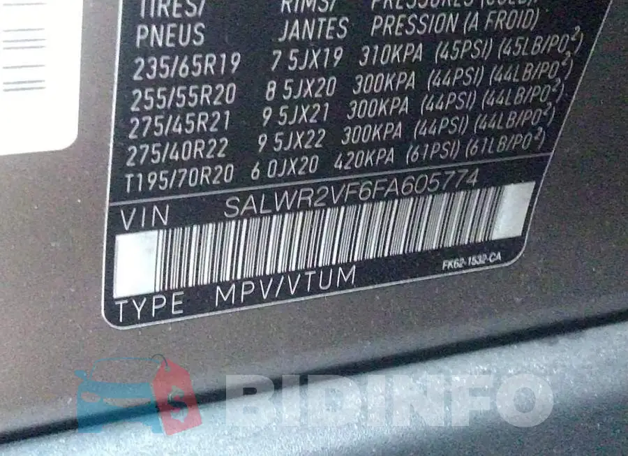 SALWR2VF6FA605774 Photo# 9