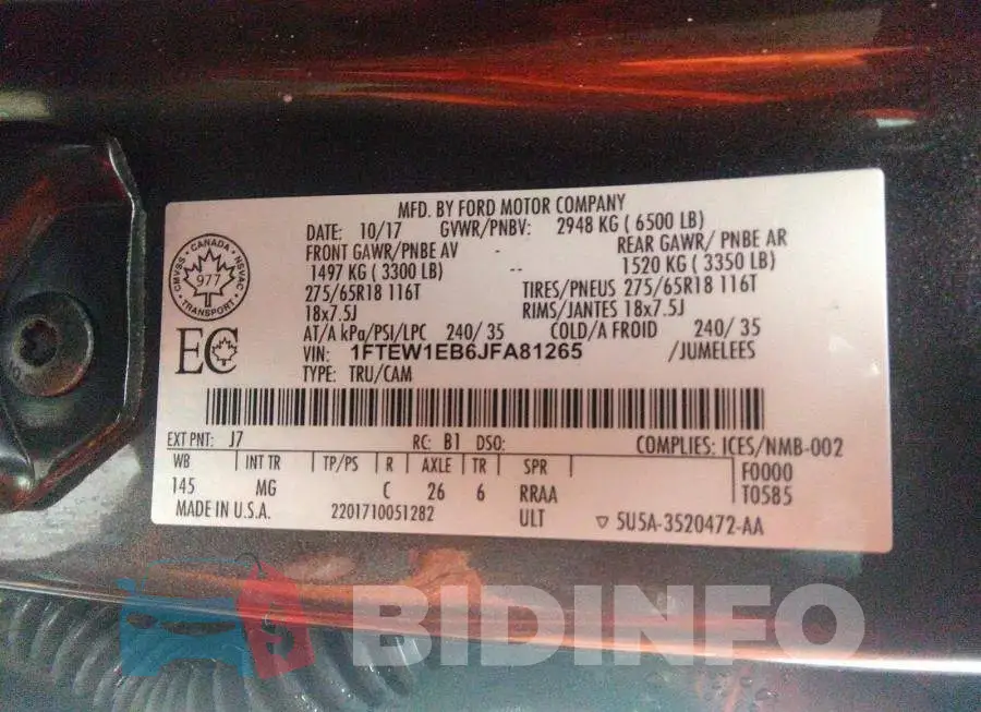1FTEW1EB6JFA81265 Photo# 9