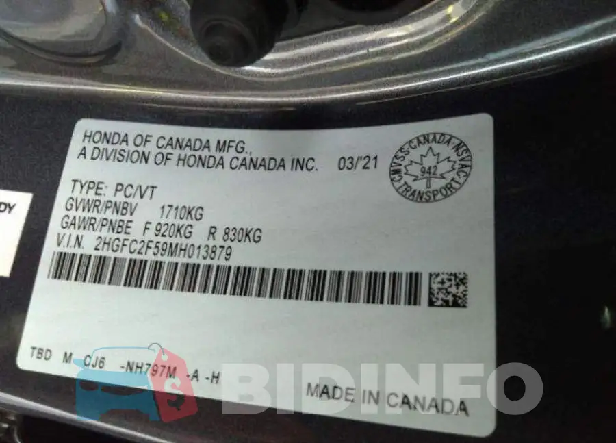 2HGFC2F59MH013879 Photo# 10