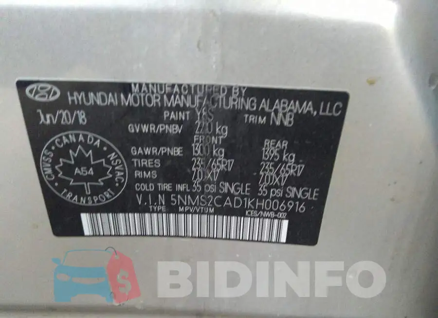 5NMS2CAD1KH006916 Photo# 9