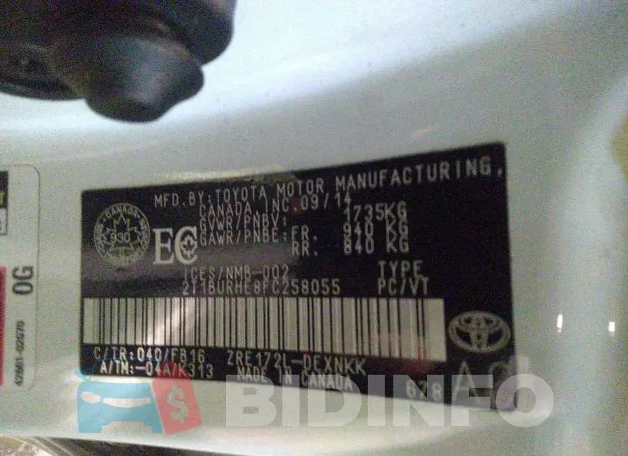 2T1BURHE8FC258055 Photo# 9