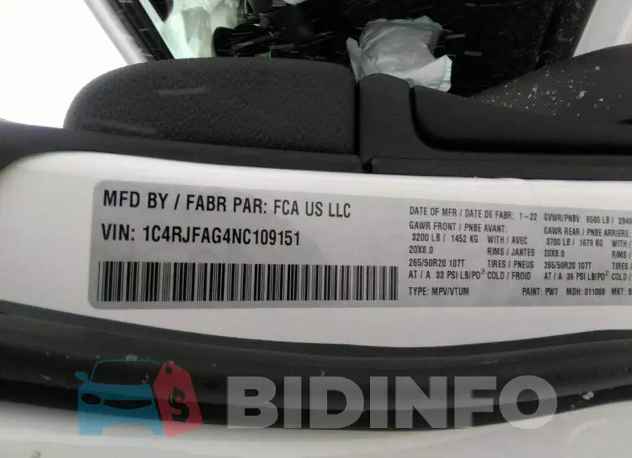 1C4RJFAG4NC109151 Photo# 9