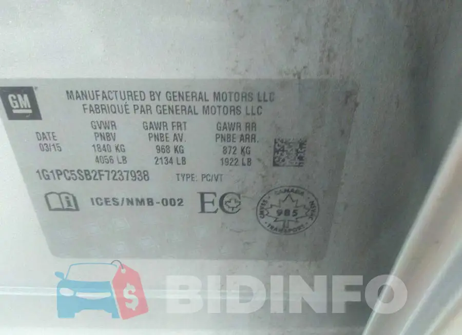 1G1PC5SB2F7237938 Photo# 9