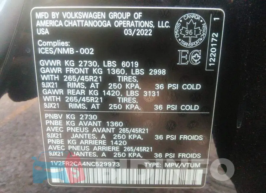 1V2FR2CA4NC529973 Photo# 9