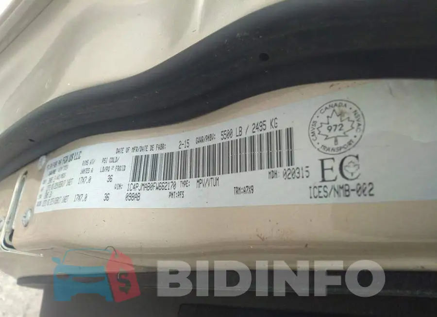 1C4PJMAB0FW662170 Photo# 9