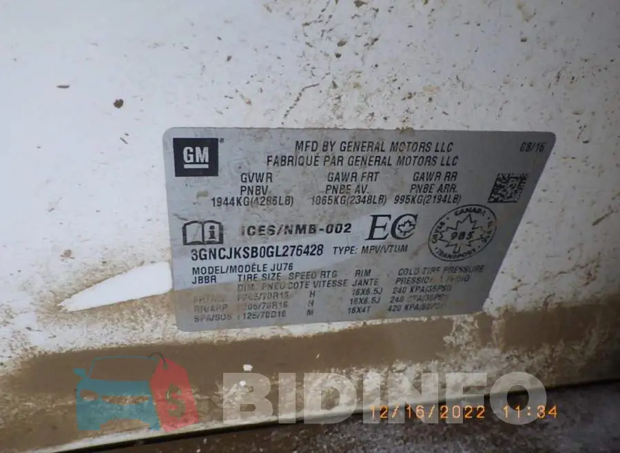 3GNCJKSB0GL276428 Photo# 9