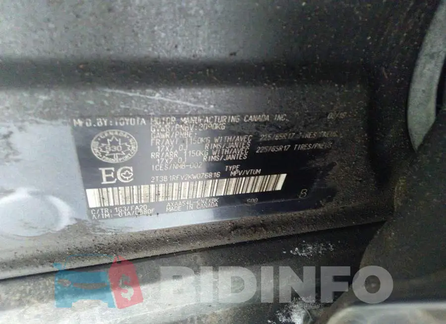 2T3B1RFV2KW076816 Photo# 9