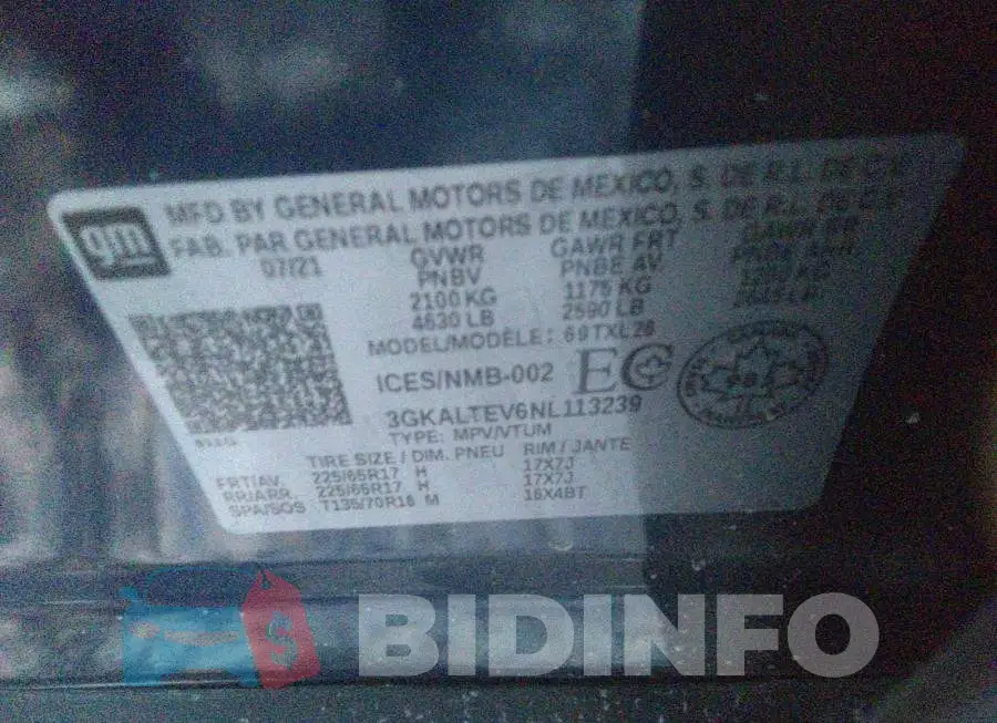 3GKALTEV6NL113239 Photo# 9