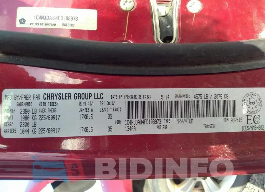 1C4NJDAB4FD108973 Photo# 9
