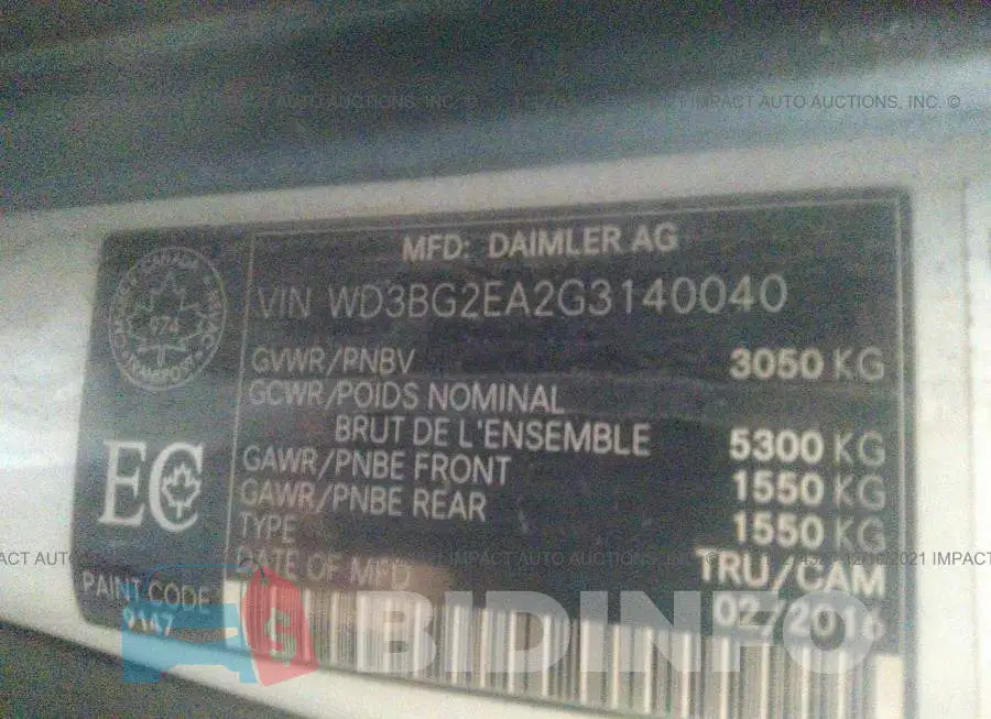 WD3BG2EA2G3140040 Photo# 9