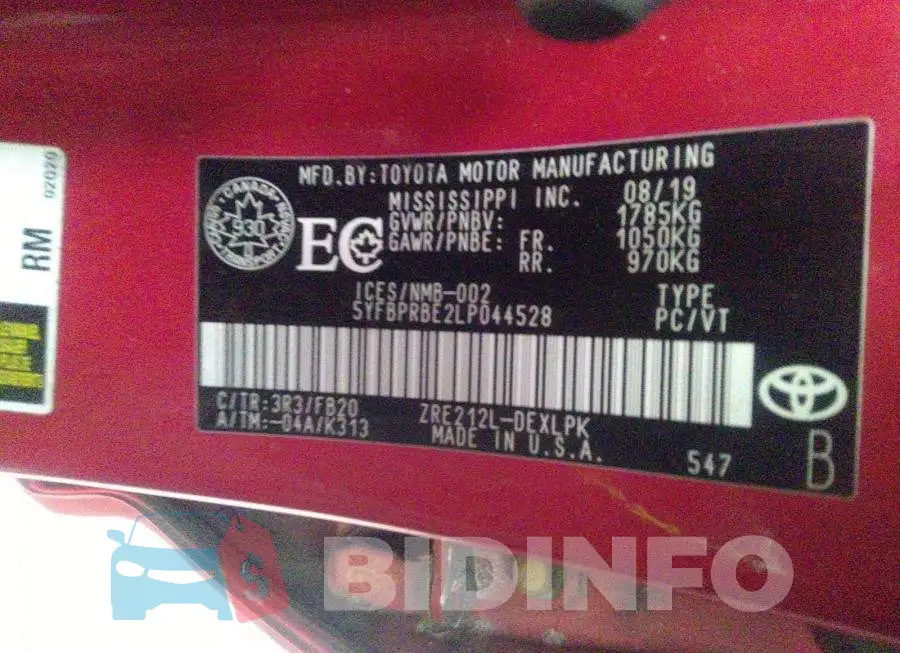 5YFBPRBE2LP044528 Photo# 9