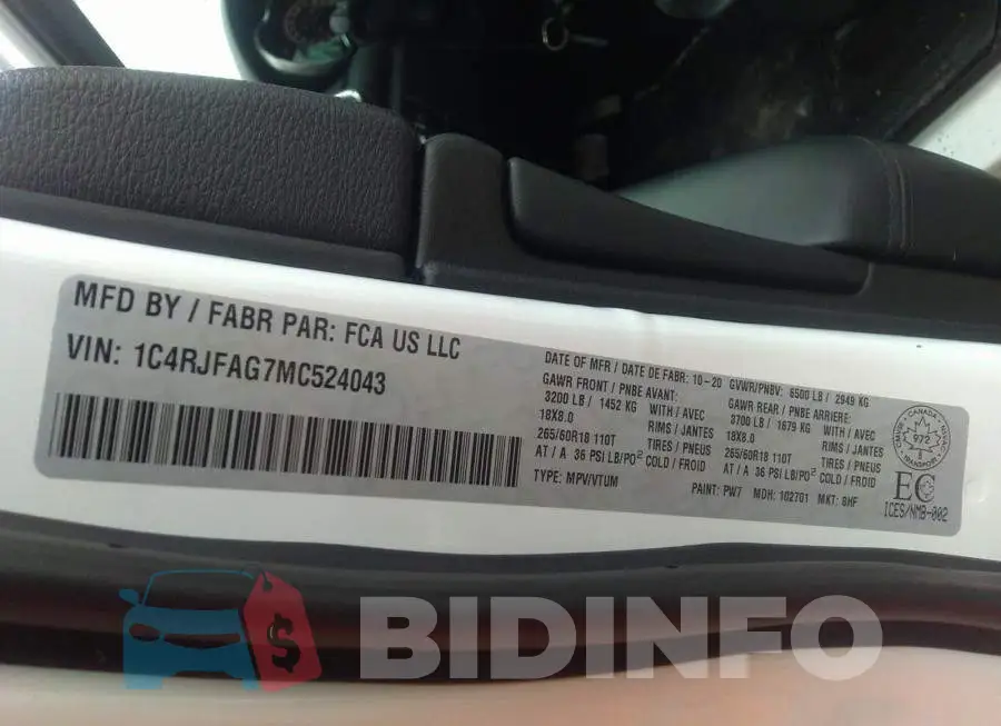 1C4RJFAG7MC524043 Photo# 9