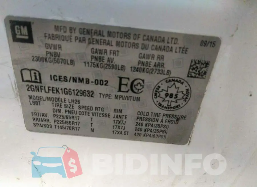 2GNFLFEK1G6129632 Photo# 9