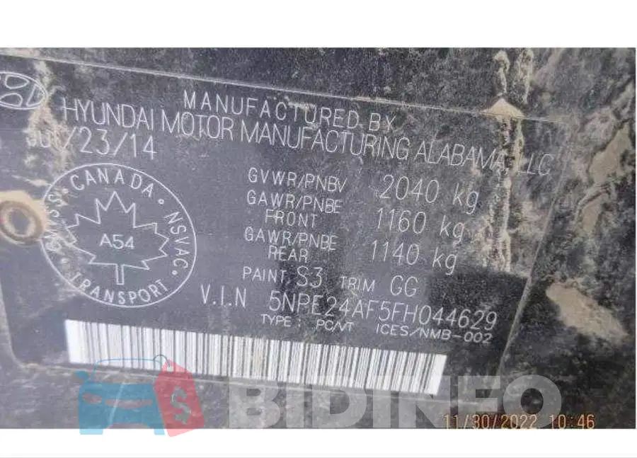 5NPE24AF5FH044629 Photo# 6