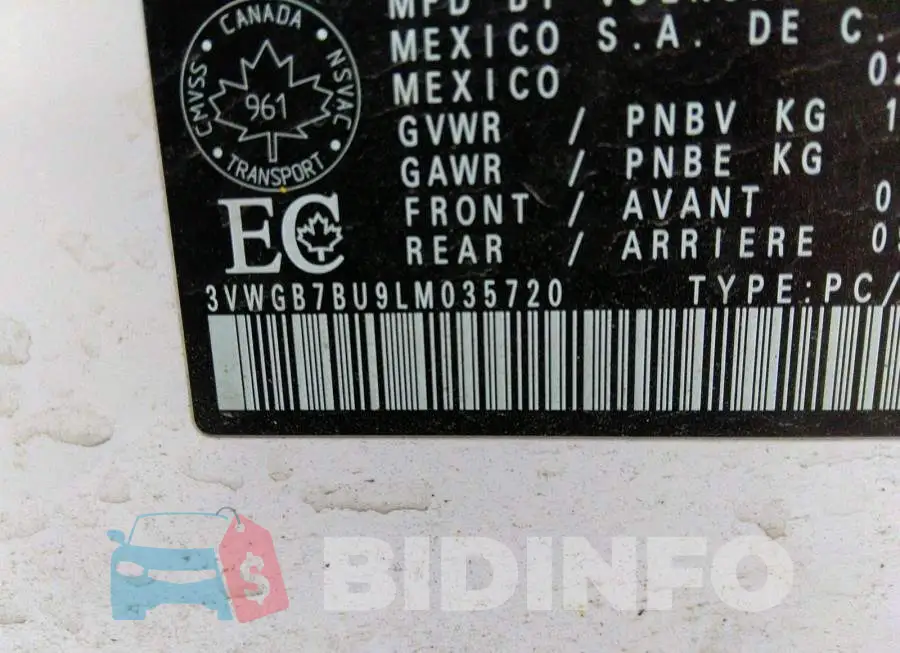 3VWGB7BU9LM035720 Photo# 9