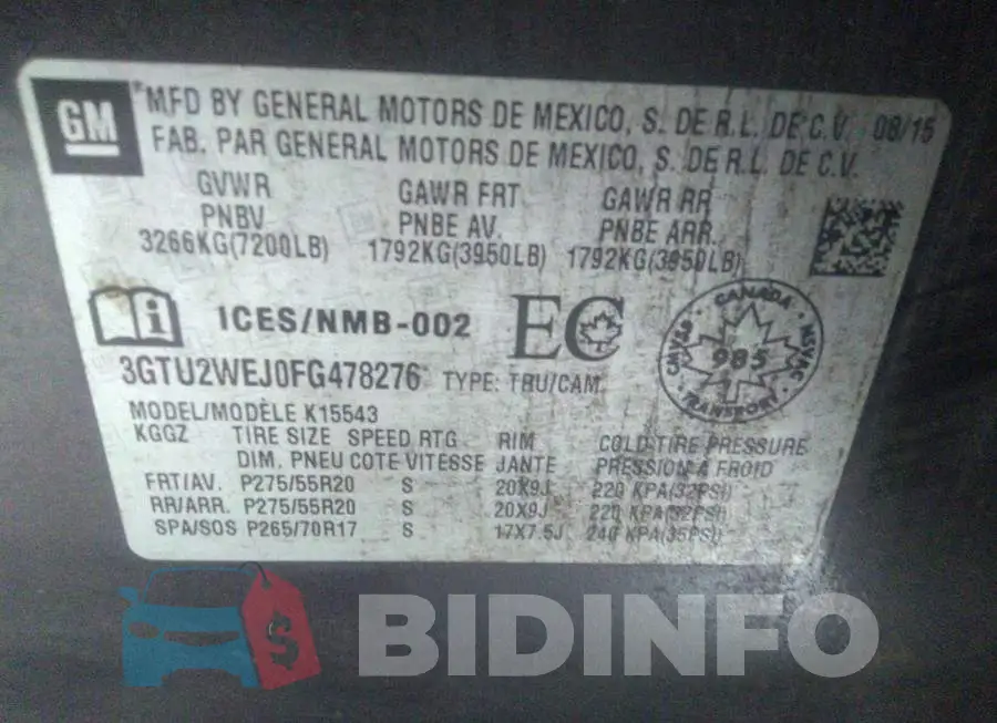 3GTU2WEJ0FG478276 Photo# 9