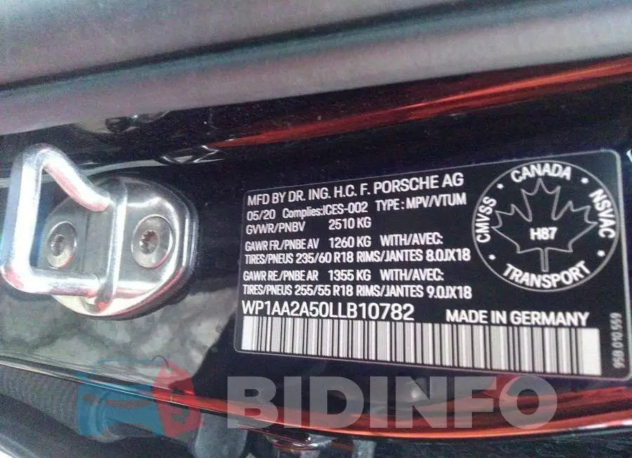 WP1AA2A50LLB10782 Photo# 9