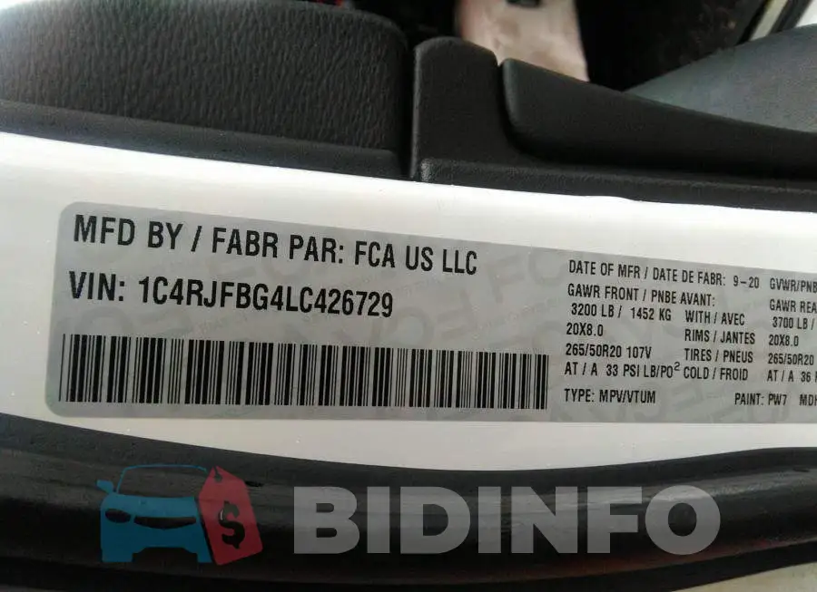 1C4RJFBG4LC426729 Photo# 9