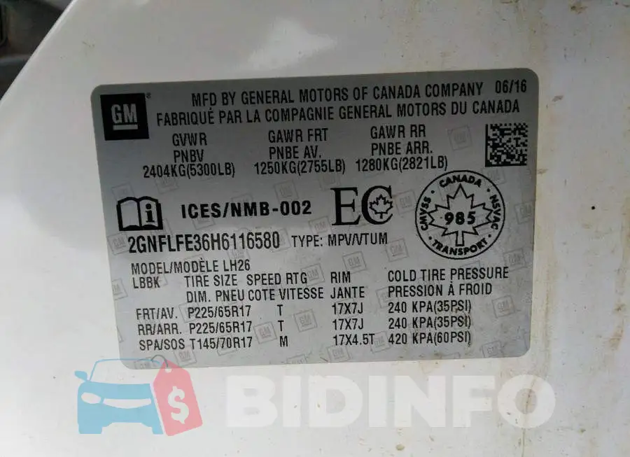 2GNFLFE36H6116580 Photo# 9