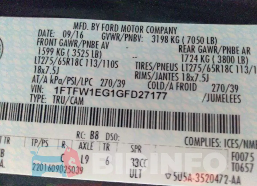1FTFW1EG1GFD27177 Photo# 9
