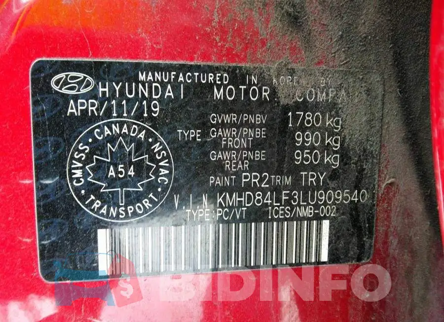 KMHD84LF3LU909540 Photo# 9