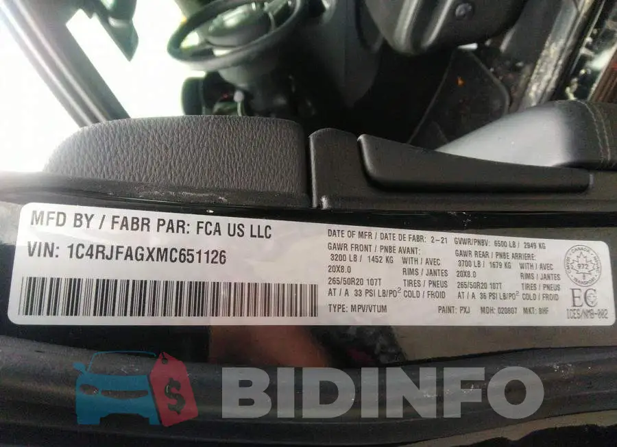 1C4RJFAGXMC651126 Photo# 9