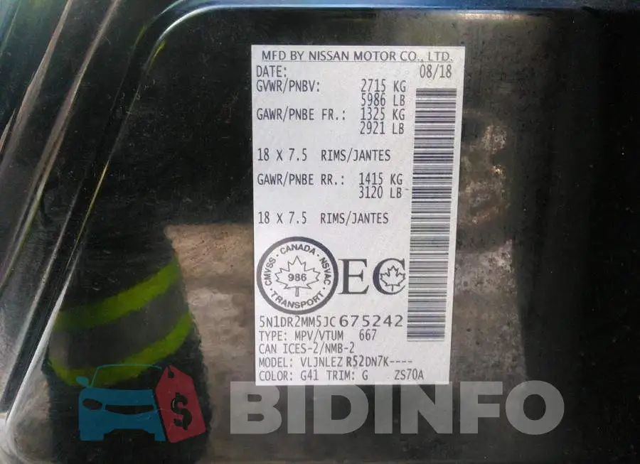 5N1DR2MM5JC675242 Photo# 9
