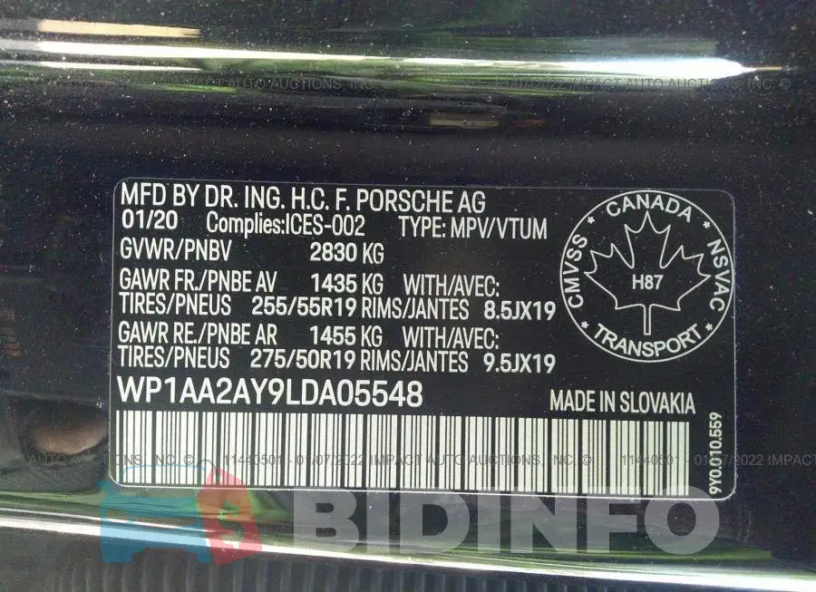 WP1AA2AY9LDA05548 Photo# 9