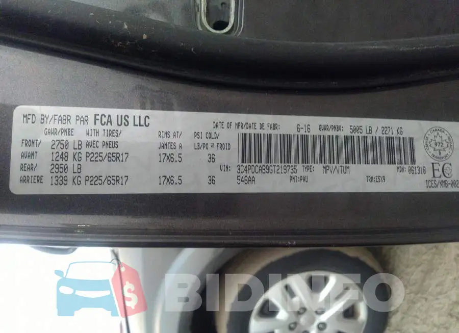 3C4PDCAB9GT219735 Photo# 9