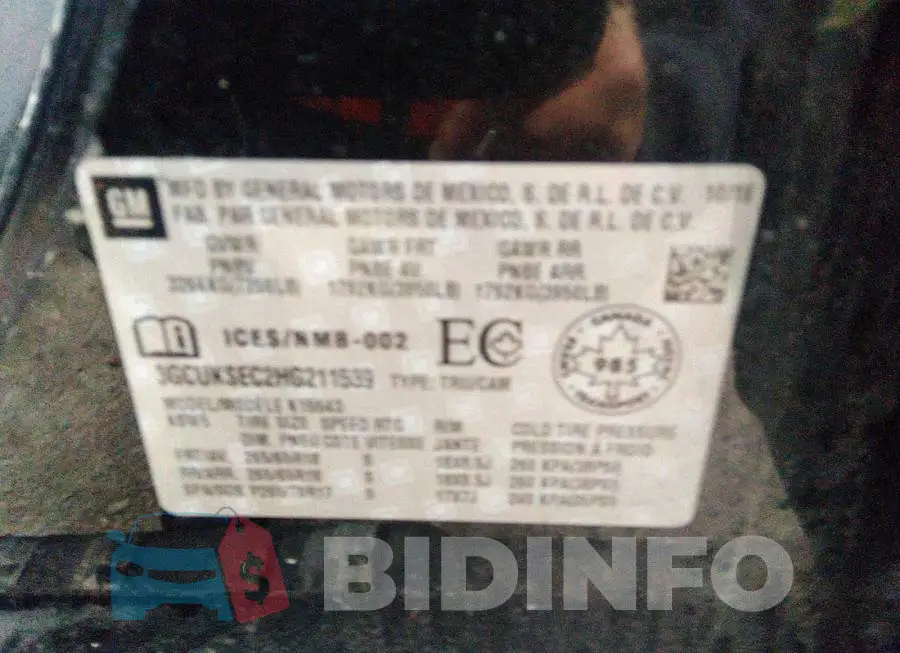 3GCUKSEC2HG211539 Photo# 9