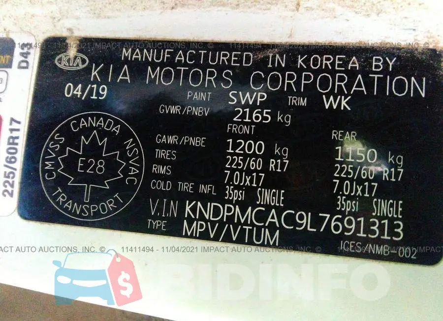 KNDPMCAC9L7691313 Photo# 9
