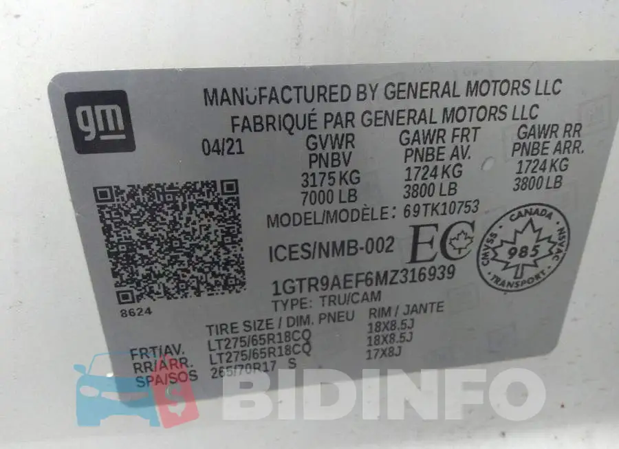 1GTR9AEF6MZ316939 Photo# 9