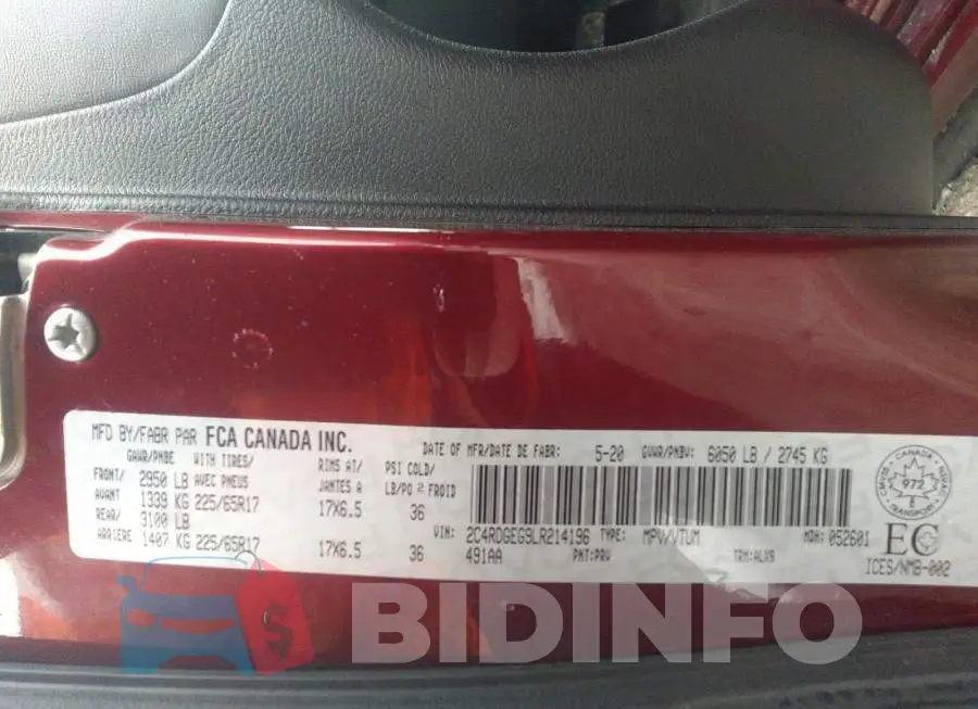 2C4RDGEG9LR214196 Photo# 9