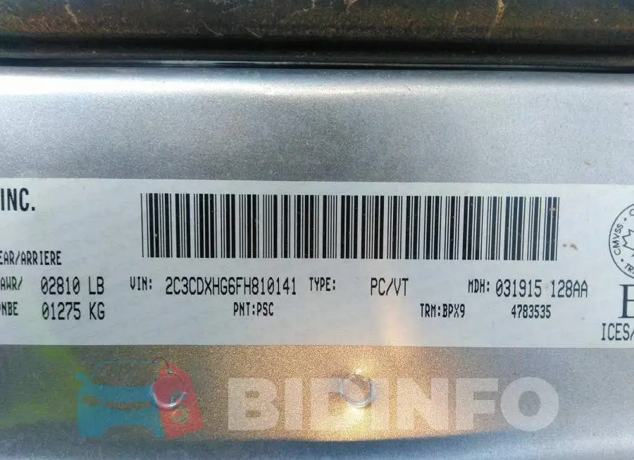 2C3CDXHG6FH810141 Photo# 9