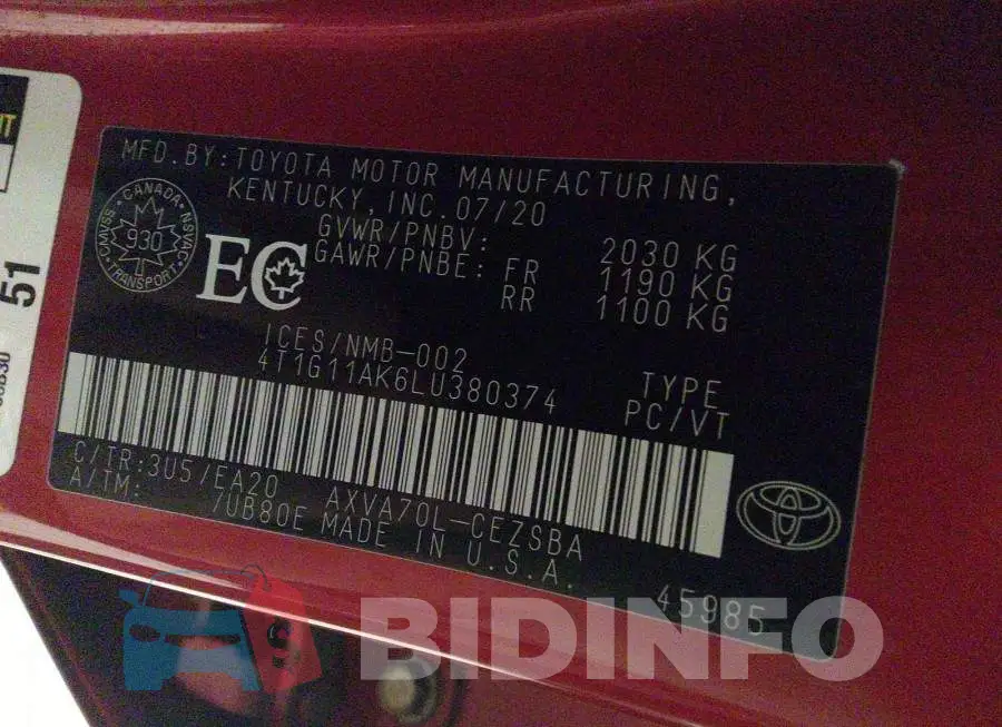 4T1G11AK6LU380374 Photo# 9