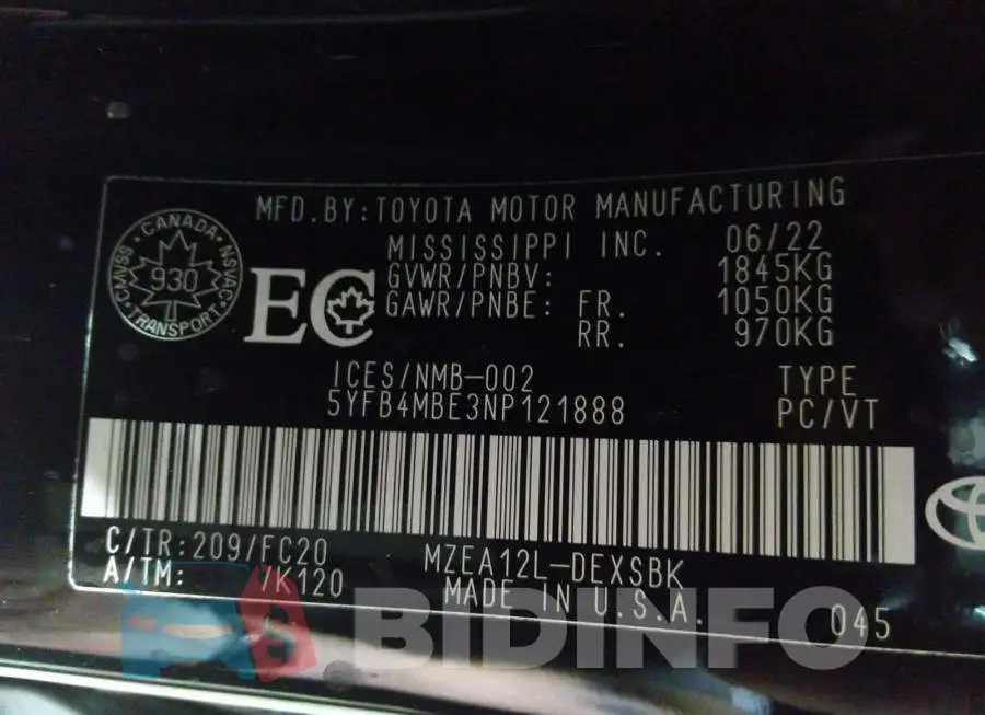 5YFB4MBE3NP121888 Photo# 9