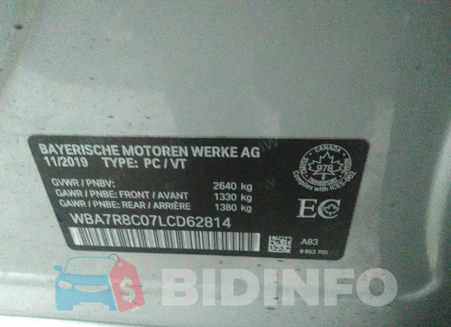 WBA7R8C07LCD62814 Photo# 9
