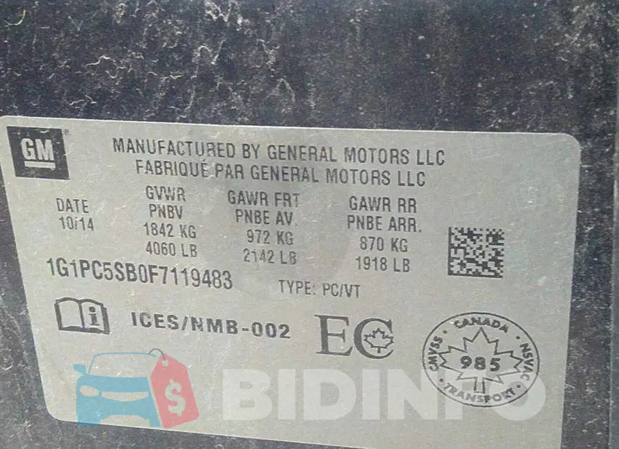 1G1PC5SB0F7119483 Photo# 9