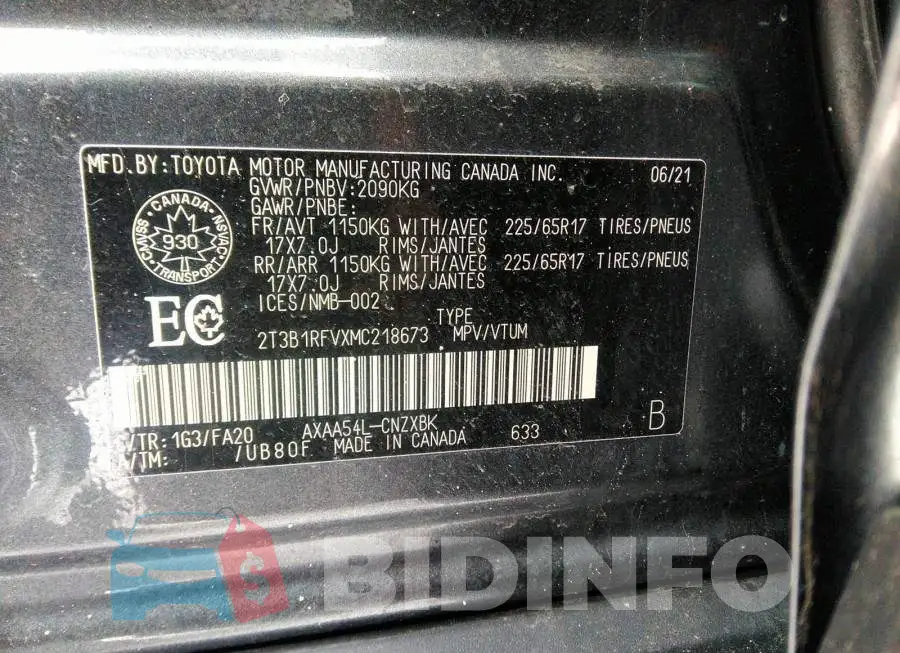 2T3B1RFVXMC218673 Photo# 9