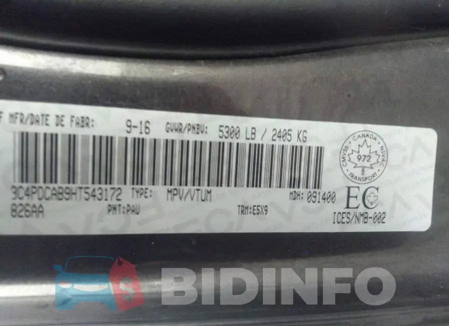 3C4PDCAB9HT543172 Photo# 9