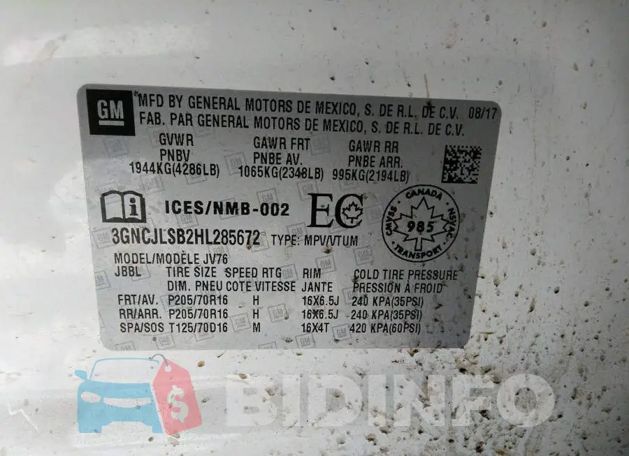 3GNCJLSB2HL285672 Photo# 9