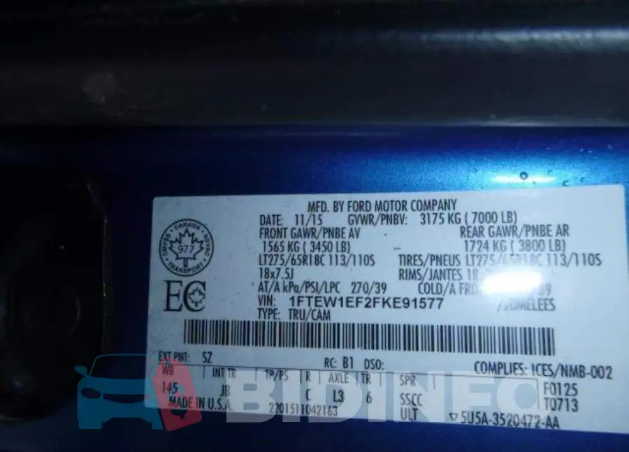 1FTEW1EF2FKE91577 Photo# 9